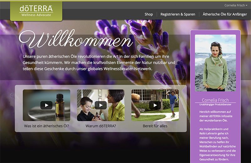 Cornlia doTERRA-Webseite